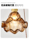 Medieval Style Chandelier Restaurant Bar Dining Room Table Lamp French Retro Flower Glass Lamp Round Disc 3-Head New Model