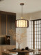 Song Dynasty Aesthetic Chandelier Bedroom Lamp Room Lamp Dining Room Lighting New Chinese Style Chinese-Style Printed Fabric Lighting Fixtures New Model