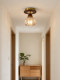 Medieval-Style Ceiling Lamp, Corridor Aisle Lamp, Balcony Entrance Hall, Cloakroom, French Retro Brown Flower Glass