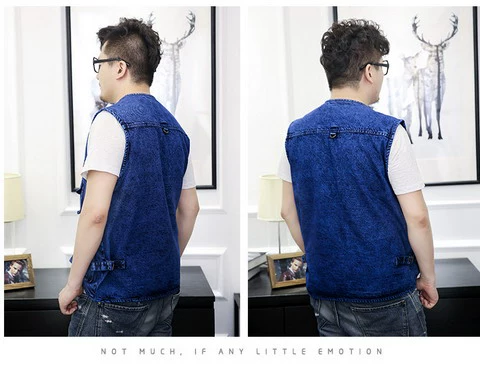 Đàn ông trung niên và già áo vest nam Cotton nhiều túi cộng với phân bón để tăng mùa xuân và mùa thu vest nam vest nam vest vest áo khoác không tay