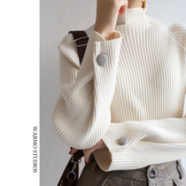 Warmo Simple Soft Waxy Bottom Shirt Half Turtleneck Sweater Womens Autumn and Winter New Slim Slim Knitted Sweater