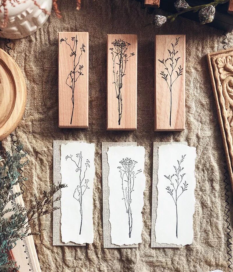 (Kobayashi) Spot Taiwan Lady F Plant Collection Seal Set Set Retro Flower Branch Dry Flower Specimen
