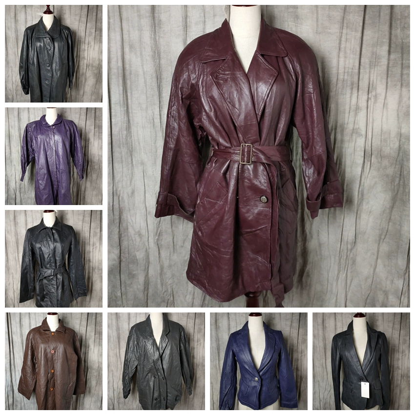 Vintage áo khoác da cổ điển áo khoác gió blazer-7 - Quần áo da
