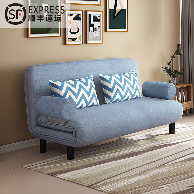 Sofa-bed Folding Dual-use double small family type Multi-function Living room Home Folding Bed Cloth Art Sofa can be torn down