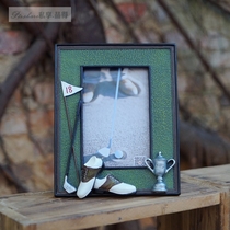 Golf shoe pole trophy Personality photo frame Fan competition creative memorial craft Birthday gift prize ornament