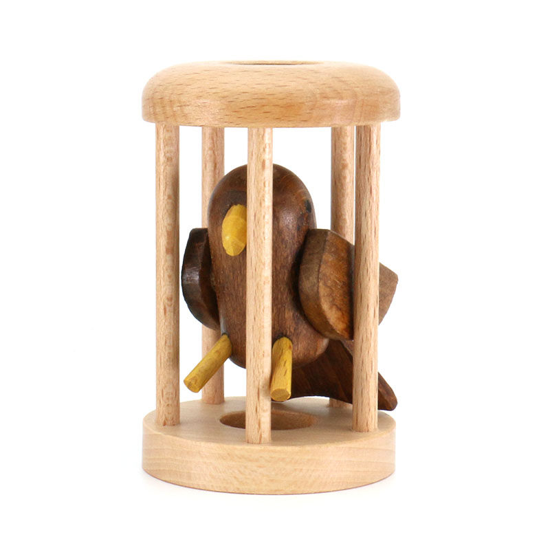 Настольная игра owl in cage 笼中之鸟笼中取物孔明锁智力益智解谜玩具木质猫头鹰