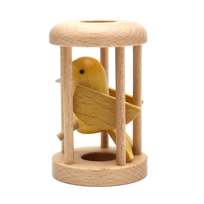 Настольная игра owl in cage 笼中之鸟笼中取物孔明锁智力益智解谜玩具木质猫头鹰