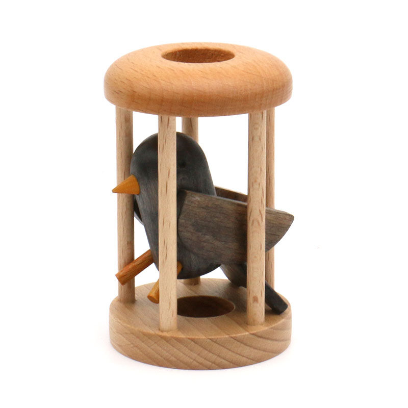Настольная игра owl in cage 笼中之鸟笼中取物孔明锁智力益智解谜玩具木质猫头鹰