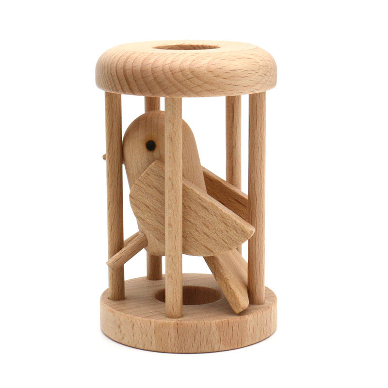 Настольная игра owl in cage 笼中之鸟笼中取物孔明锁智力益智解谜玩具木质猫头鹰
