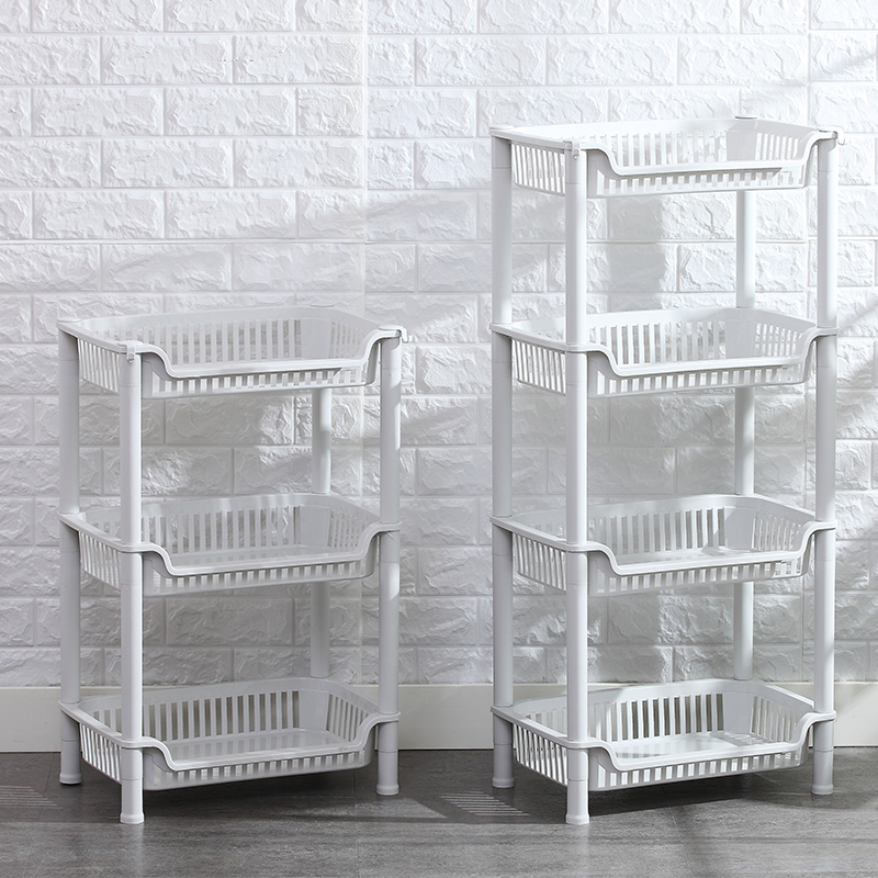 Plastic Hollowed-out Kitchen Shelve Ground Floor Multilayer Balcony Home Inclusions Containing shelf Toys Seasoned Jars Shelf