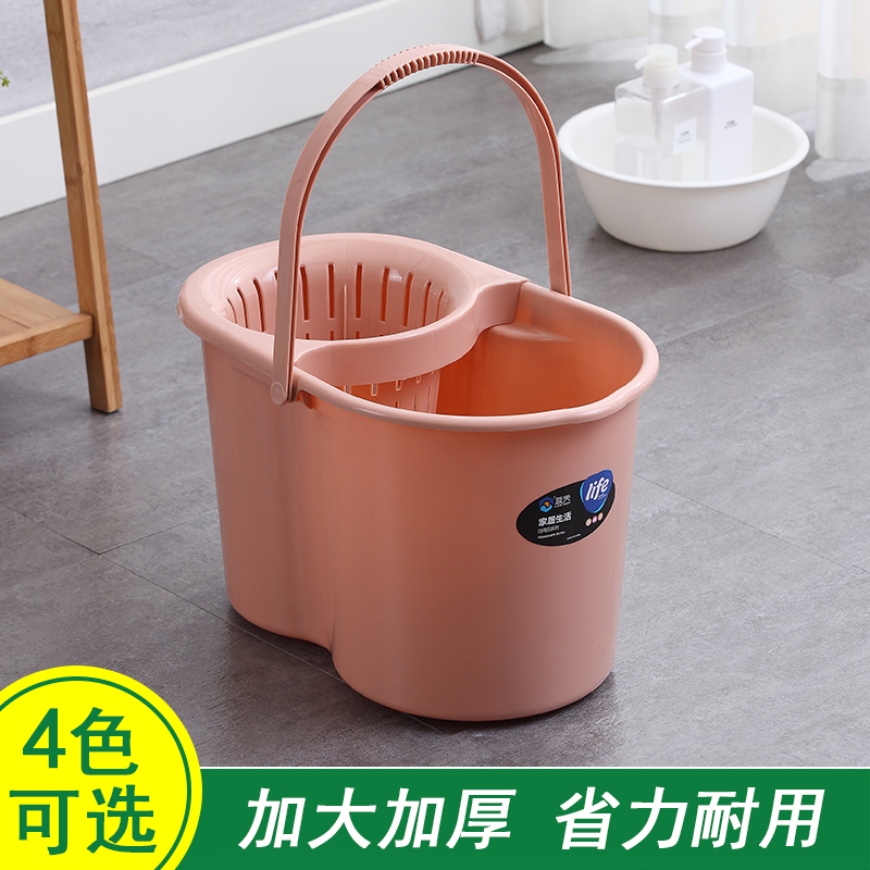 Household Hand-Pressed Mop Bucket with Wheels, Thickened Rotating Water-Squeezing Bucket, Mop Cleaning Bucket, Large Capacity Household Hand-Pressed Mop Bucket with Wheels, Thickened Rotating Water-Squeezing Bucket, Mop Cleaning Bucket, Large Capacity