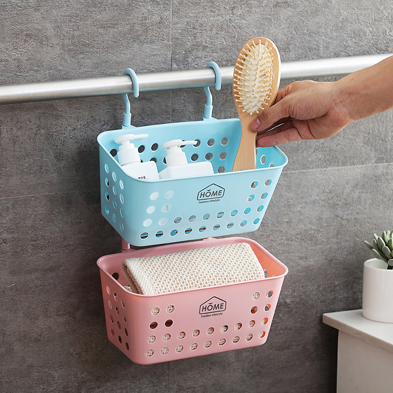 Hanging Containing Basket Bathroom Hanging Basket small shower basket Makeup Room Plastic Bathing Basket containing basket Wall-mounted Basket