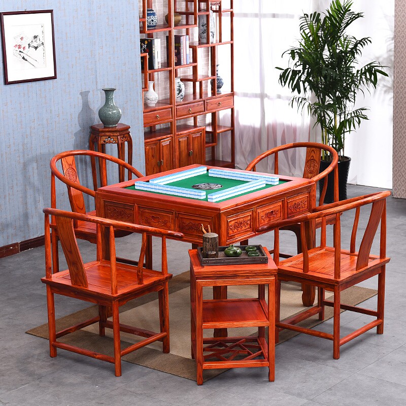 Chinese antique solid wood mahjong table dining table dual-use automatic mahjong machine chess and card table south elm electric mahjong table