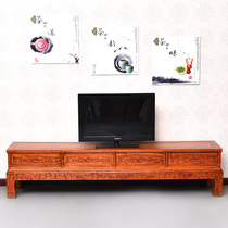 Solid Wood TV cabinet Chinese style simple storage floor cabinet South elm wood living room bedroom retro antique carved TV cabinet