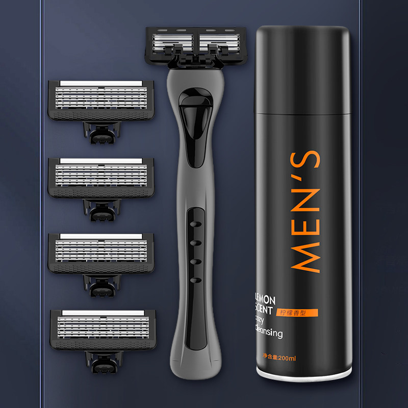 Kaiyi Sweden imported men's 6-layer blade metal handle manual razor razor shaving gift box set
