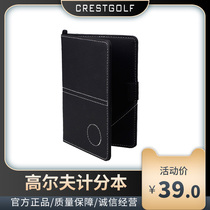 CRESTGOLF Golf PU Leather Scorebook 11*16cm Course Competition Supplies with Magnetic Black Scores
