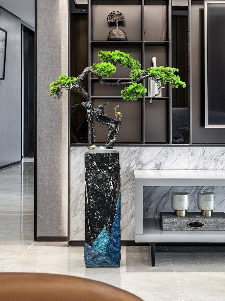 Phong cách Trung Quốc mới nhẹ nhàng sang trọng nước chảy đồ trang trí sàn đứng chào đón cây thông lớn lối vào phòng khách trang trí cửa hàng công ty di dời nước tuần hoàn
