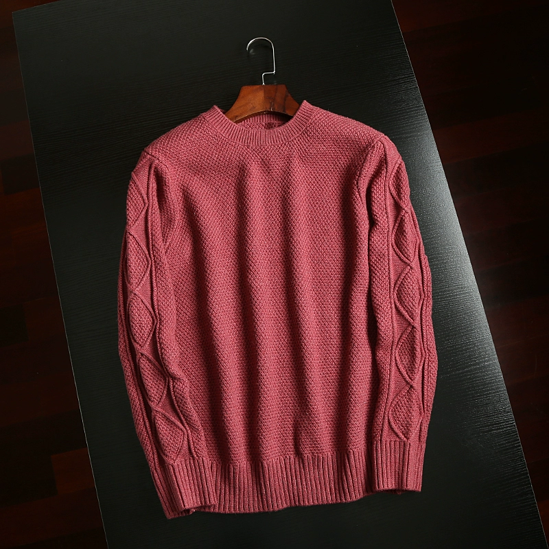 Vải là cotton chủ chốt cộng với áo len nam cashmere áo len nam cổ tròn dài