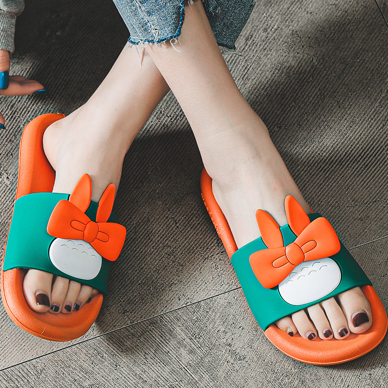 Bathroom slippers female summer indoor home bath non-slip deodorant couple wear cartoon home cute slippers shoes male