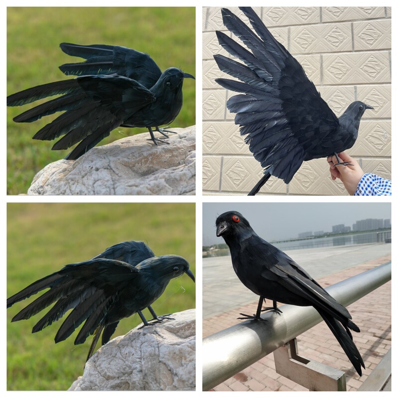 Simulated Feather Crow, Crow Costume for Halloween Performance, Photography Prop, Spread-Winged Crow Teaching Model Simulated Feather Crow, Crow Costume for Halloween Performance, Photography Prop, Spread-Winged Crow Teaching Model