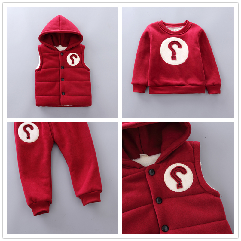 Các mẫu mùa thu và mùa đông của cotton trẻ em nhỏ cộng với áo len dày nhung để giữ ấm cho nam và nữ bình thường hai mùa đông bộ cotton bé trai đẹp