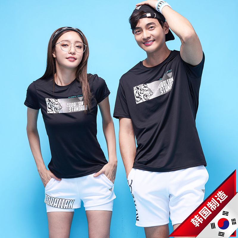 Kelian South Korean badminton clothing men and women short-sleeved breathable quick-drying top fashion couple slimming sportswear