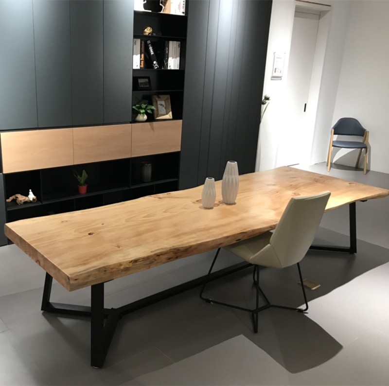 Large Solid Wood Conference Table Desk Long Table Simple Side The