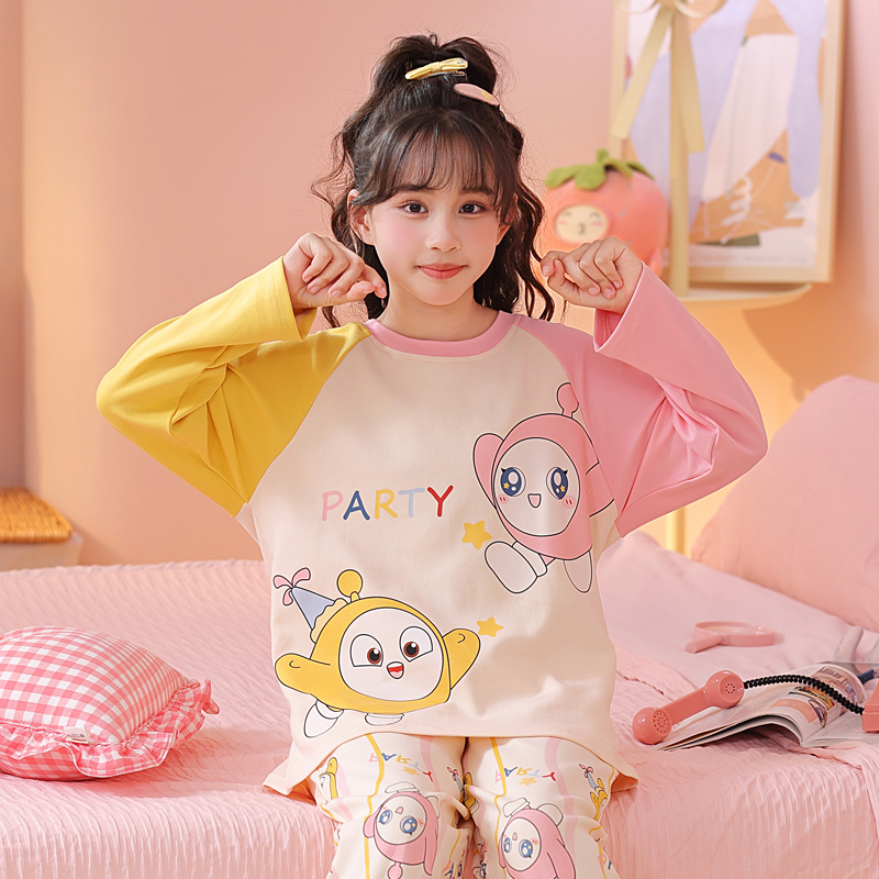 Children's Pajamas for Little Girls, Cute Egg Design, 2026 Spring and Autumn Long-Sleeved Warm High-End Pure Cotton Mother-Daughter Home Wear Children's Pajamas for Little Girls, Cute Egg Design, 2026 Spring and Autumn Long-Sleeved Warm High-End Pure Cotton Mother-Daughter Home Wear