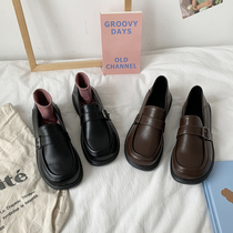 Inglées small leather shoes schoolgirls Han version 100 lap days retro-foot pedal jk uniform shoes 2021 spring new