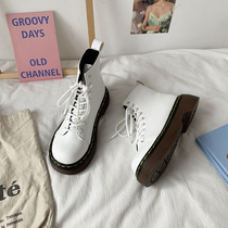 White Martin boots Summer thin women 2021 New Inn wind slim skinny boots Small sub-thick bottom 100 lap short boots