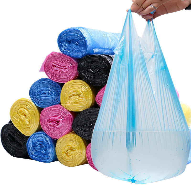 Vest garbage bag Household affordable thickened medium large black portable garbage bag disposable plastic bag kitchen