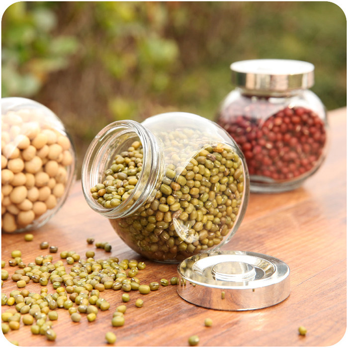 Home glass bottle with lid containing sealed tank food grade Edible Tea Leaf Jars Storage Tank Miscellaneous Grain Box Storage Small Jar