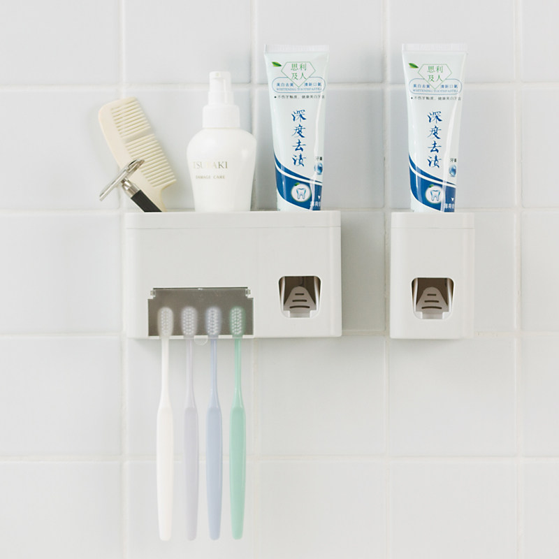 Toothbrush Shelve Squeeze Toothpaste mouthwash Tooth Brushing Cup Hanging Wall Tooth containing suit Dressing Room Suction Wall Wall-mounted