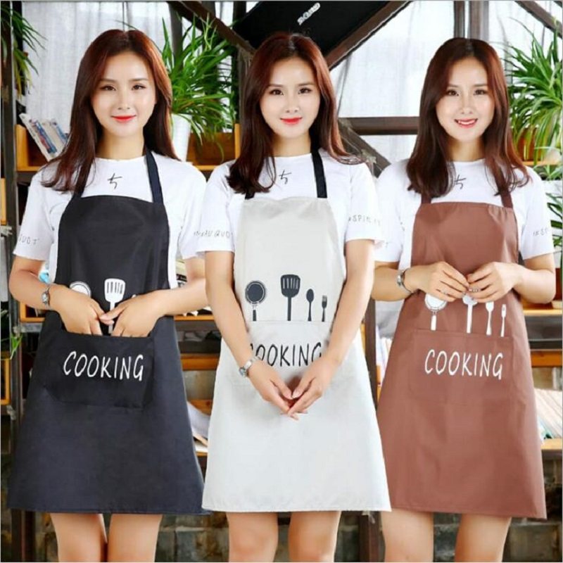 Waterproof and oil-proof apron home kitchen women thickened Korean version of fashion work clothes bib adults cook around the waist men