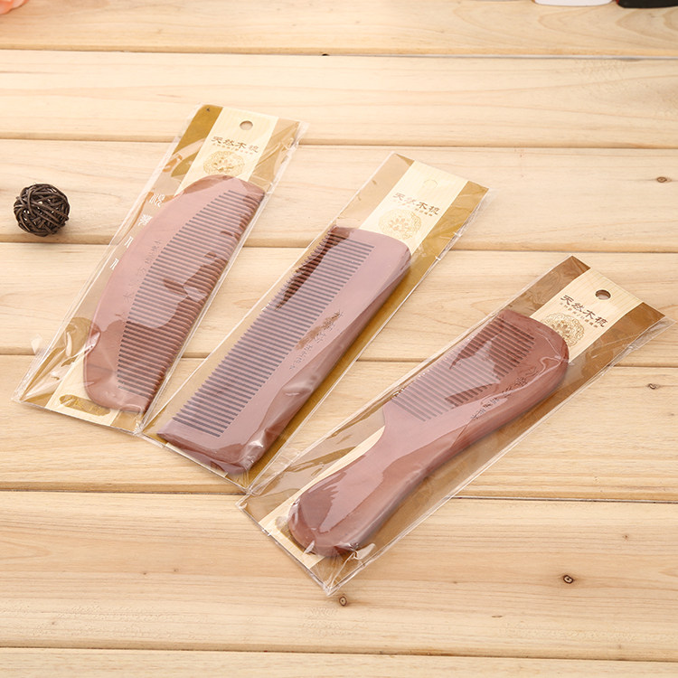Natural peach comb household wood small electrostatic hair loss massage portable wooden horn anti-hair long hair special