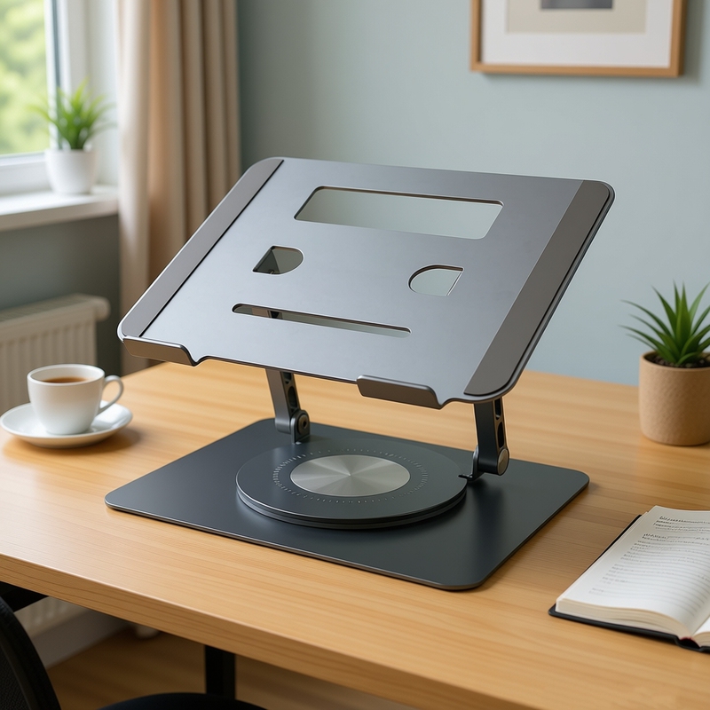 【A Sturdy One】 Rotating Laptop Stand, Aluminum Alloy Desktop Office Height-Increasing Base, Foldable