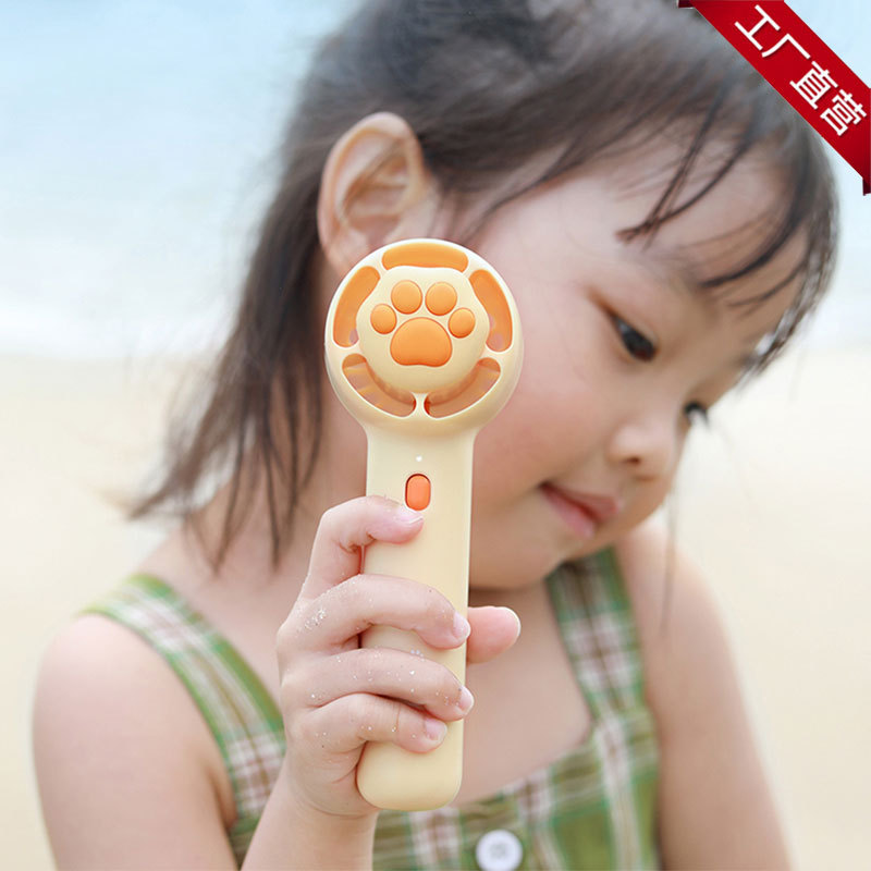 bcase cat paw handheld mini fan outdoor USB small fan portable student cute rechargeable electric fan