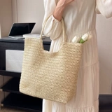 Летняя соломенная вместительная и большая пляжная сумка через плечо, в западном стиле, премиум класс, пляжный стиль