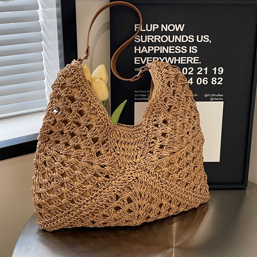 Атмосферная сумка через плечо, соломенная сумка на одно плечо, популярно в интернете