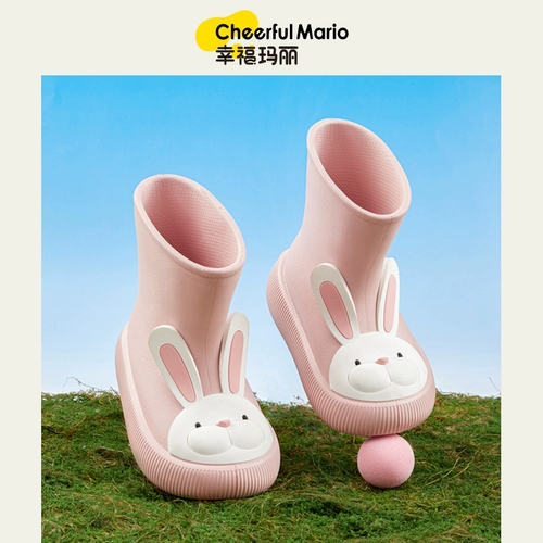 Детская нескользящая летняя обувь, детские мультяшные сапоги для раннего возраста, средней длины