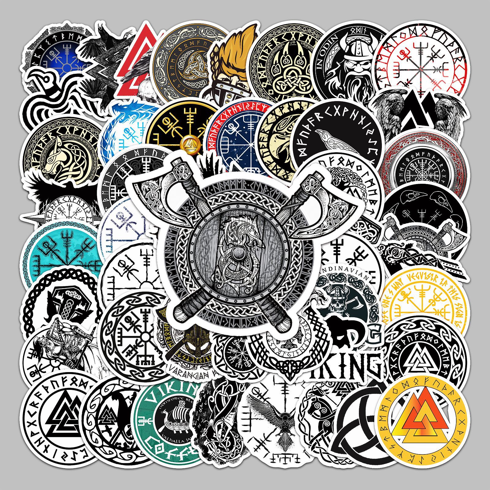 50 Viking Logo Creative Waterproof Graffiti Stickers Suitcase Scooter Laptop Tablet Decoration