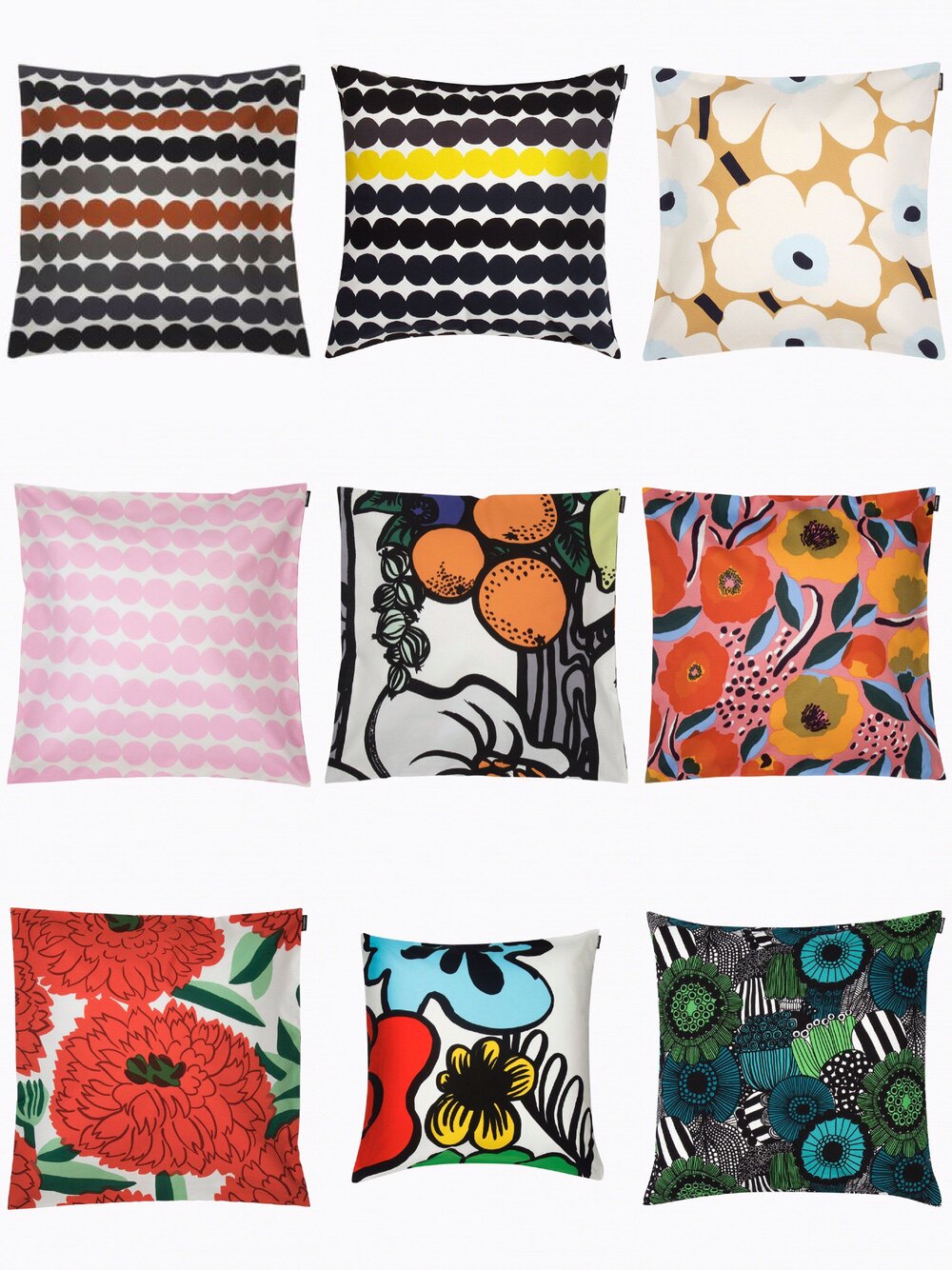 Marimekko Unikko 圆点等多款花色抱枕套不含枕芯50 50厘米