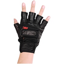 Express Takeaway Gloves Goat Leather Anti-Fall Breathable Fall Half Finger Gloves Racing Electric Moto Male Rider Gloves
