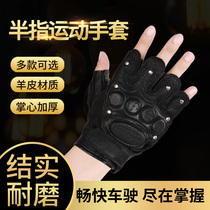 Winter Motorcycle Riding Gloves Sheep Leather Anti Fall Fall Half Finger All Finger Glove Racing Electric Knight Gloves