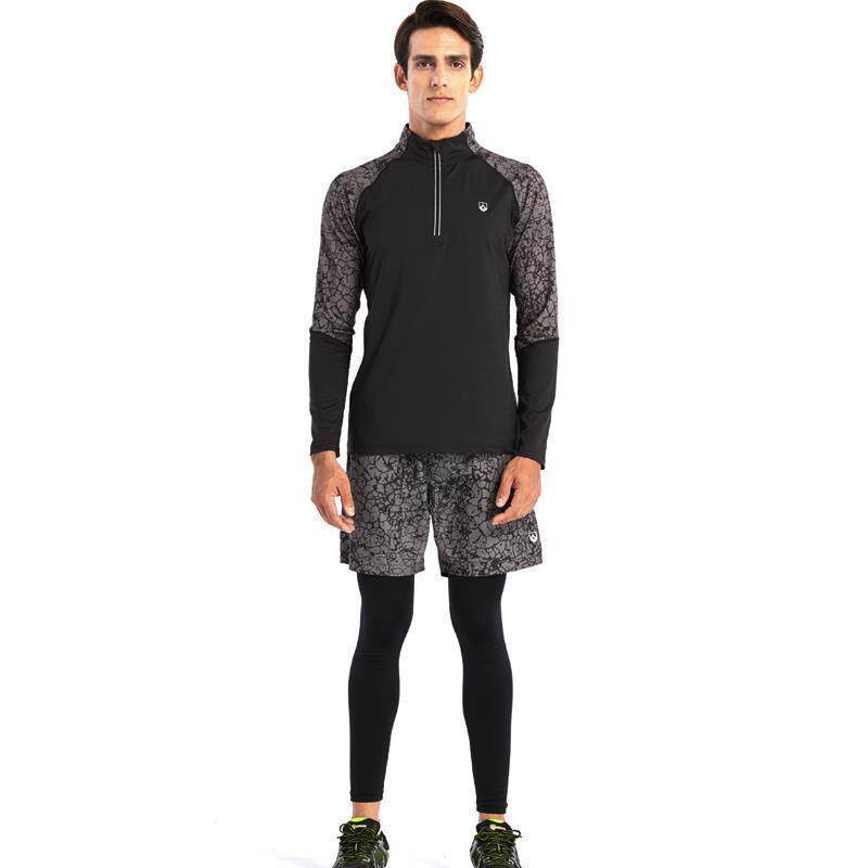 Leevy forces for running clothes sportswear long sleeve head upright collar sportswear men's sports suit M17L407R