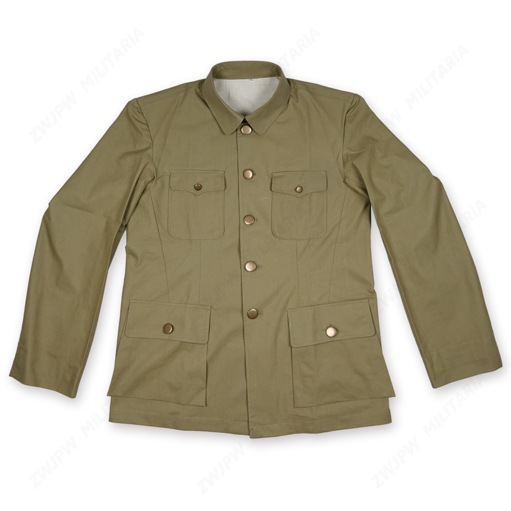 WWII War of Resistance against Chinese high-end grass green blouse reengraving film and TV outlet pure cotton (retro film and film props) - Taobao