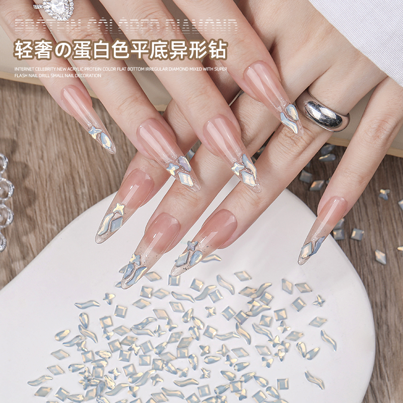 2026 New Acrylic Egg-Shaped Flat-Bottomed Mixed-Shaped Rhinestones Super Shiny Nail Art Rhinestones Small Nail Decorations 2026 New Acrylic Egg-Shaped Flat-Bottomed Mixed-Shaped Rhinestones Super Shiny Nail Art Rhinestones Small Nail Decorations