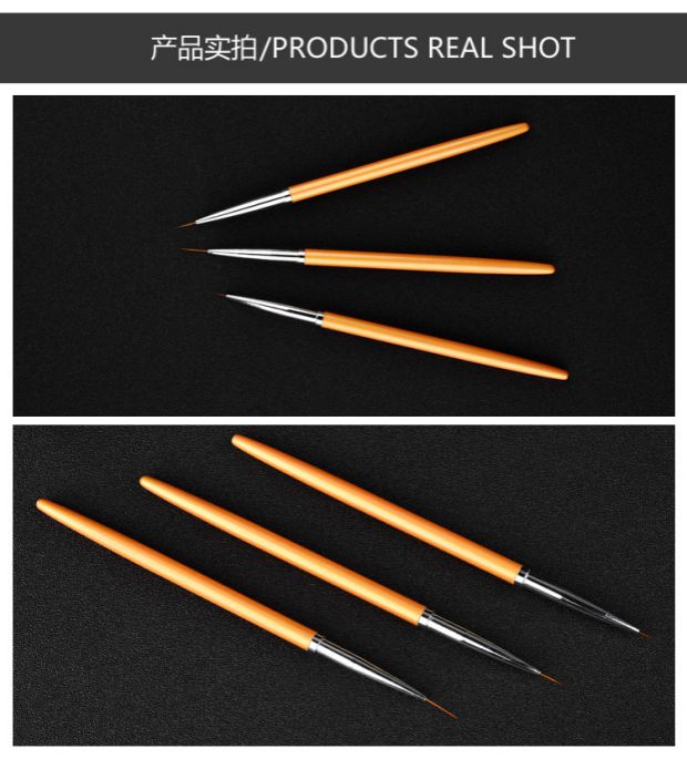 Nail Art Họa sĩ Kéo Bút Stroke Pen Nail Shop Nail Brush Nail Tool Pen Metal Rod Three Pack máy mài móng tích điện