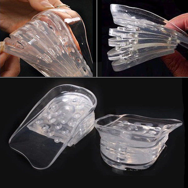 Silicone transparent inner height-increasing insole five-layer three-layer height-increasing pad invisible men's, women's, men's and women's general