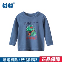 27kids boys autumn brand childrens clothes baby clothes base shirt children long sleeve T-shirt cotton autumn dinosaur
